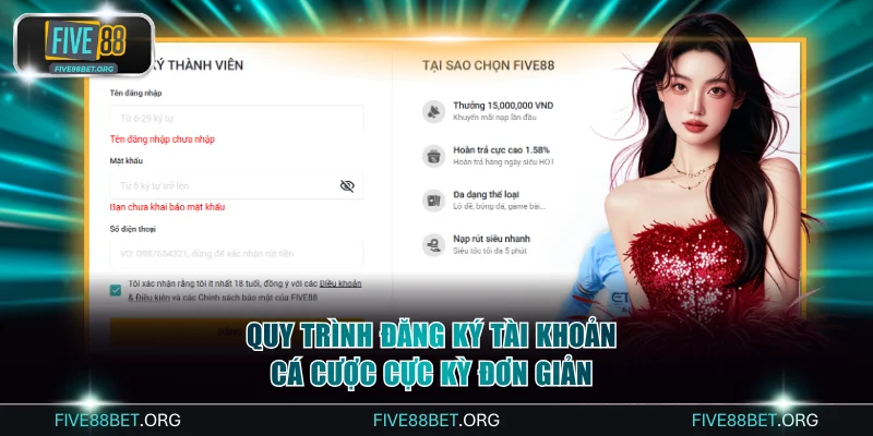 Quy trình đăng ký tài khoản cá cược cực kỳ đơn giản